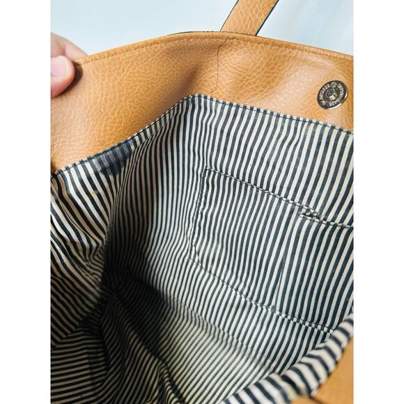 BEVERLY HILLS  POLO CLUB Brown Braided Handle Large Size Tote Handbag - Picture 3 of 14